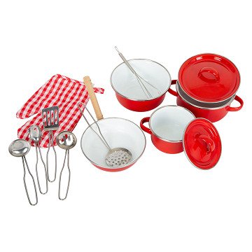 Small Foot - Pans and Cookware Set Red, 11pcs.