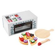 Small Foot - Play Food Pizzaofen-Set aus Holz, 25-teilig.