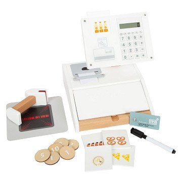 Small Foot - Wooden Toy Cash Register with Scanner, 15dlg.