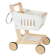Small Foot - Wooden Supermarket Cart White