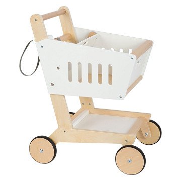 Small Foot - Wooden Supermarket Cart White