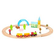 Small Foot - Wooden Train Set City and Countryside, 24pcs.