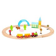 Small Foot - Wooden Train Set City and Countryside, 24dlg.