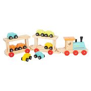 Small Foot - Wooden Train Transporter with Cars, 11dlg.