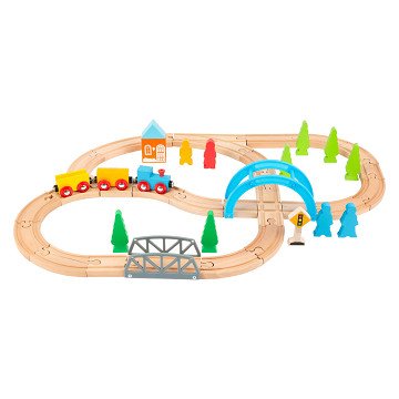 Small Foot - Wooden Train Set Big Journey, 40 pieces.