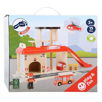 Small Foot - Feuerwache aus Holz mit Zubehör, 15-tlg.