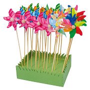 Small Foot - Windmill with Wooden Stick 28cm, 24 pcs.