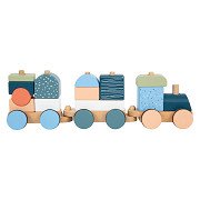 Small Foot - Wooden Stacking Block Train Arctic, 16 pieces.