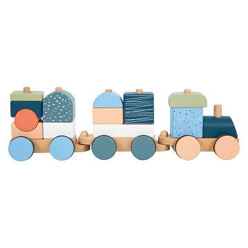 Small Foot - Wooden Stacking Block Train Arctic, 16 pieces.