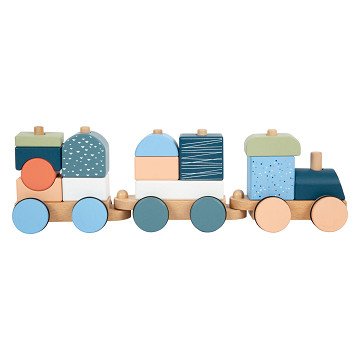 Small Foot - Wooden Stacking Block Train Arctic, 16pcs.