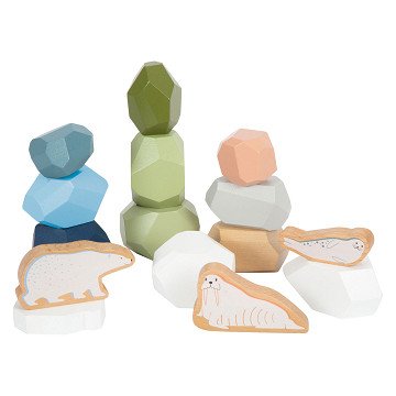 Small Foot - Wooden Balance Stones Arctic, 11 pcs.