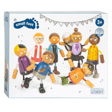 Small Foot - Holzbiegepuppenfamilie mit Baby, 8-tlg.