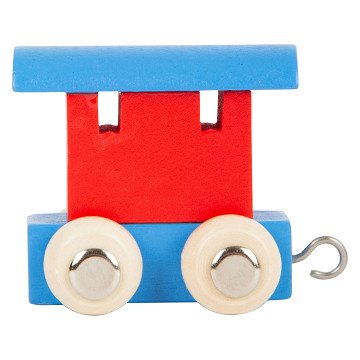 Small Foot - Houten Lettertrein Wagon Rood/Blauw