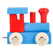 Small Foot - Houten Lettertrein Locomotief Rood/Blauw