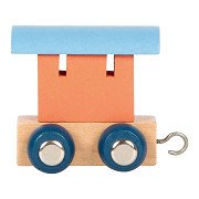 Small Foot - Houten Lettertrein Polar - Wagon Zalmroze Blauw