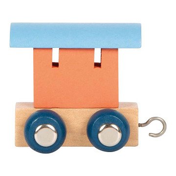 Small Foot - Houten Lettertrein Polar - Wagon Zalmroze Blauw