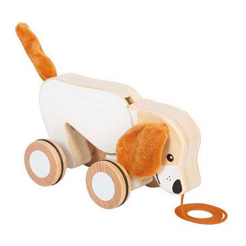 Small Foot - Wooden Sled Dog with Crinkly Ears
