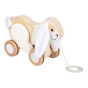 Small Foot - Wooden Pull Rabbit with Crinkly Ears