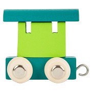 Small Foot - Holzbuchstaben Eisenbahnwaggon Grün - 12 Stück