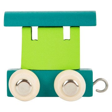 Small Foot - Houten Lettertrein Wagon Groen - 12 stuks