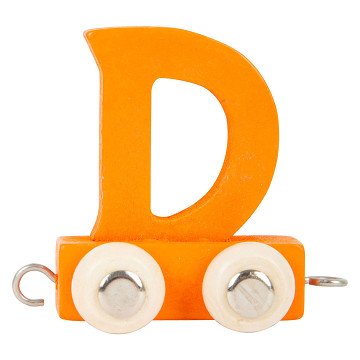 Small Foot - Houten Lettertrein Oranje - D - 12 stuks