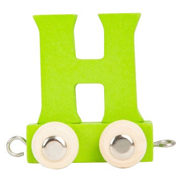Small Foot - Wooden Letter Train Green - H - 12 pieces