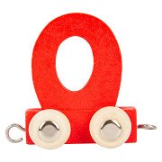Small Foot - Houten Lettertrein Rood - O - 12 stuks