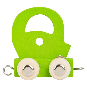 Small Foot - Houten Lettertrein Groen - Q - 12 stuks