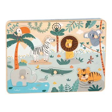 Small Foot – Holzpuzzle mit Tiergeräuschen (Safari)