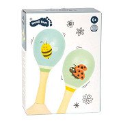 Small Foot - Wooden Maracas Tiny Friends - 2pcs.
