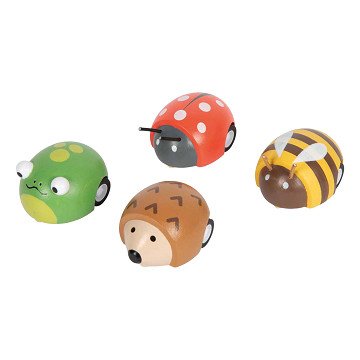 Small Foot - Houten Pull-back Dieren Tiny Friends - 12st.