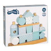 Small Foot - Wooden Stacking House Blue - 18 pcs.
