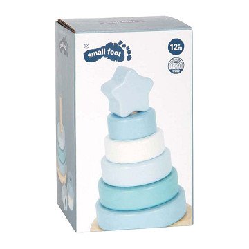 Small Foot - Wooden Stacking Tower Blue - 7 pcs.