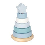 Small Foot - Wooden Stacking Tower Blue - 7 pcs.