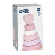 Small Foot - Wooden Stacking Tower Pink - 7 pcs.