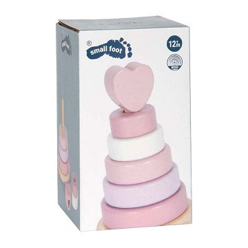 Small Foot - Wooden Stacking Tower Pink - 7 pcs.