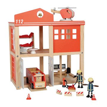 Small Foot - Large Wooden Fire Station with Accessories