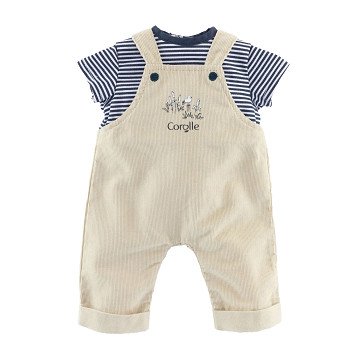 Corolle My Grand Poupon Latzhose Ecru und T-Shirt, 36cm
