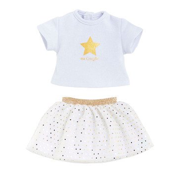 Corolle Top and Skirt Set for 36cm Dolls - Ivory/Gold