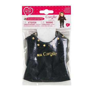 Corolle Black and Gold T-shirt for Dolls, 36cm