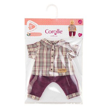 Corolle Geruit Shirt met Broek Kleine Ontdekker - 30cm