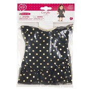 Ma Corolle Black Doll Dress with Gold Dots - 36cm