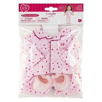 Ma Corolle Doll Pyjamas and Booties - Hearts - 36cm