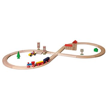 Eichhorn Eisenbahn-Set mit Zubehör, 35-teilig.