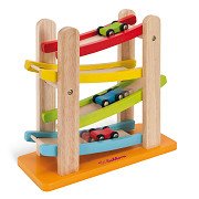 Eichhorn Holzrennbahn mit 3 Autos