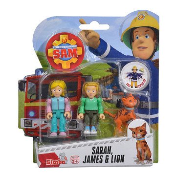 Fireman Sam Action Figures - Sarah, James and Lion