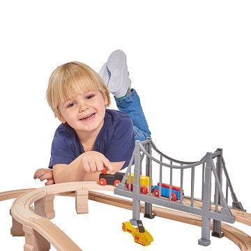 Eichhorn Train Set with Bridge, 50 pieces.