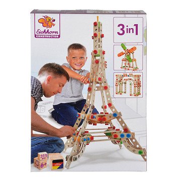 Eichhorn Constructor Eiffel Tower 3-in-1, 315 pieces.