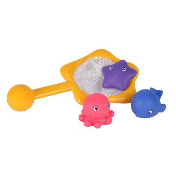 ABC Bath Animals with Landing Net, 4 pcs.