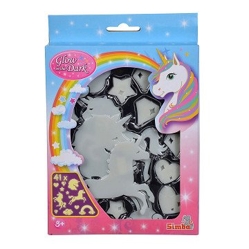 Glow in the Dark Unicorn Set, 41 pieces.